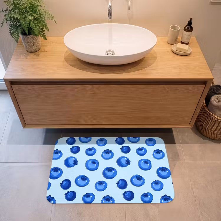 Badmat - Bessen - Modern - Blauw — 2