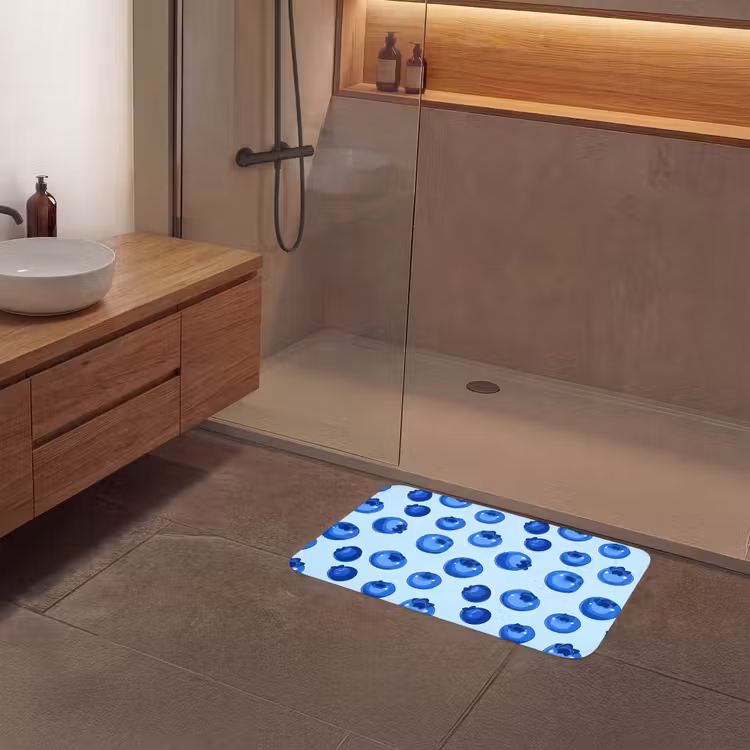 Badmat - Bessen - Modern - Blauw — 6