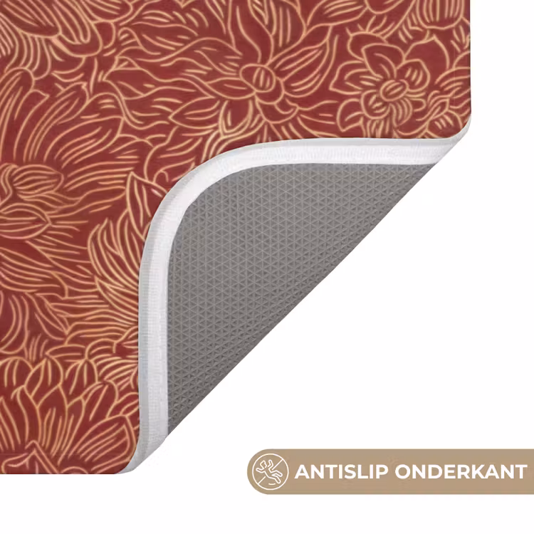 Badmat - Bloemen - Motief - Rood — 3