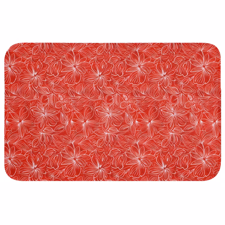 Badmat - Bloemen - Patroon - Rood — 1