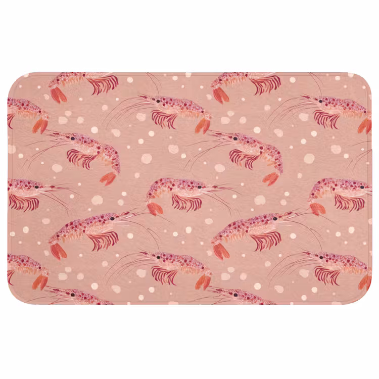 Badmat - Garnalen - Stippen - Roze — 1