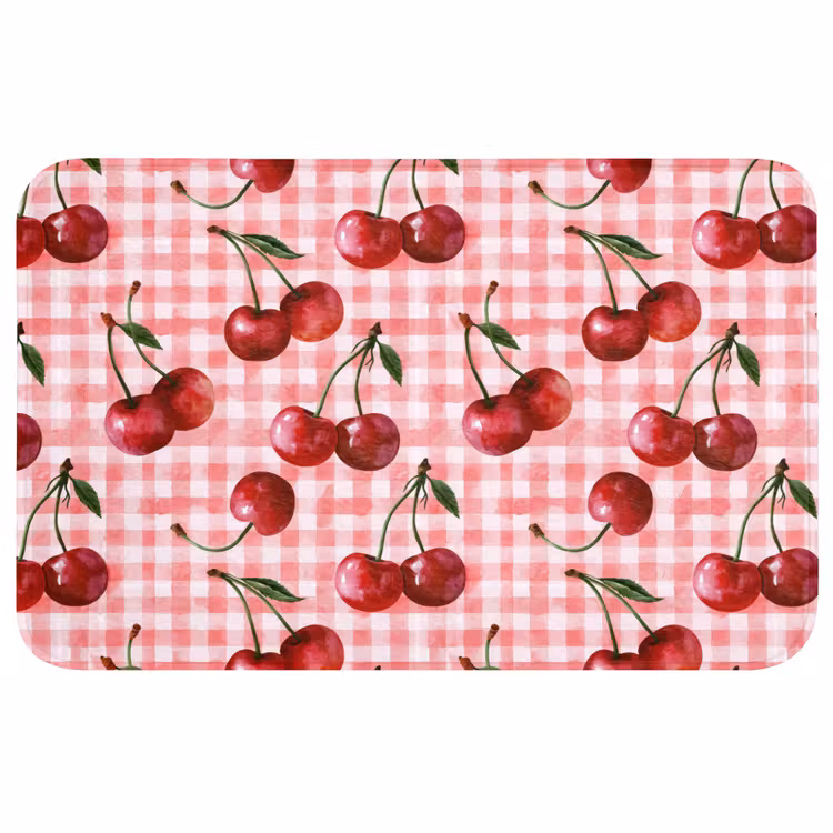 Badmat - Kersen - Blokken - Rood — 1