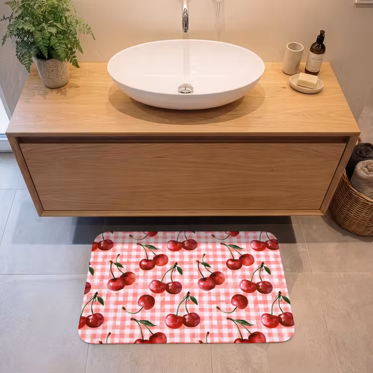 Badmat - Kersen - Blokken - Rood — 2