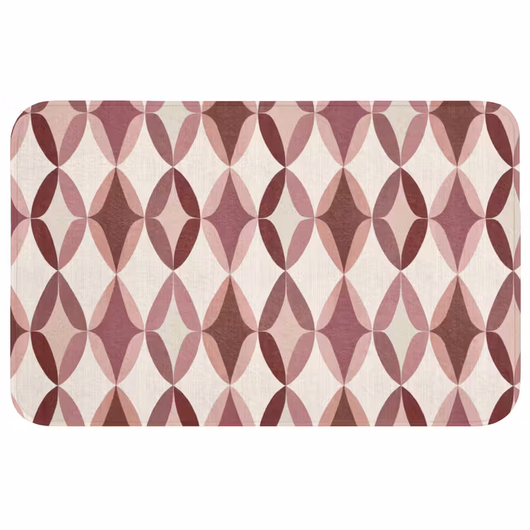Badmat - Ovaal - Textuur - Roze — 1