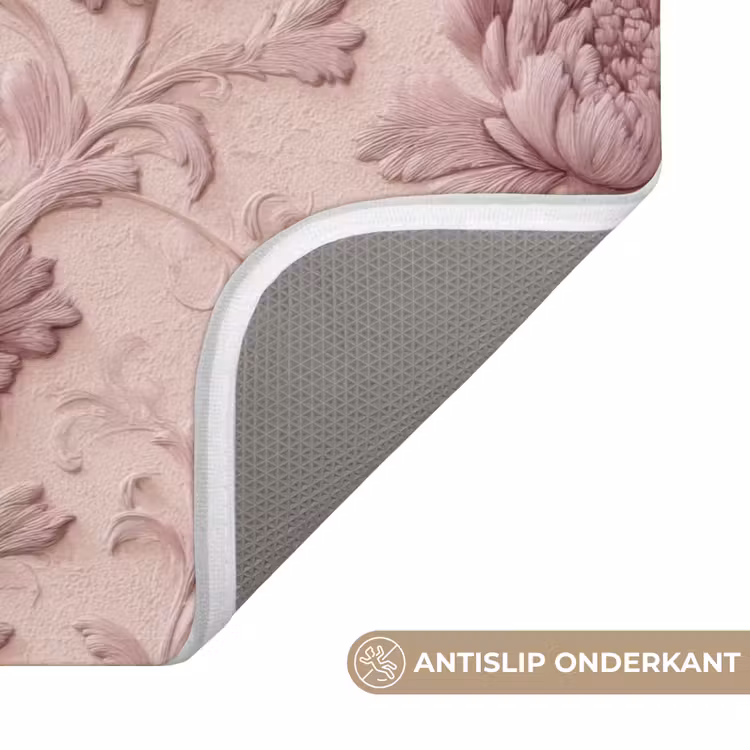 Badmat - Reliëf - Pioenrozen - Roze — 3
