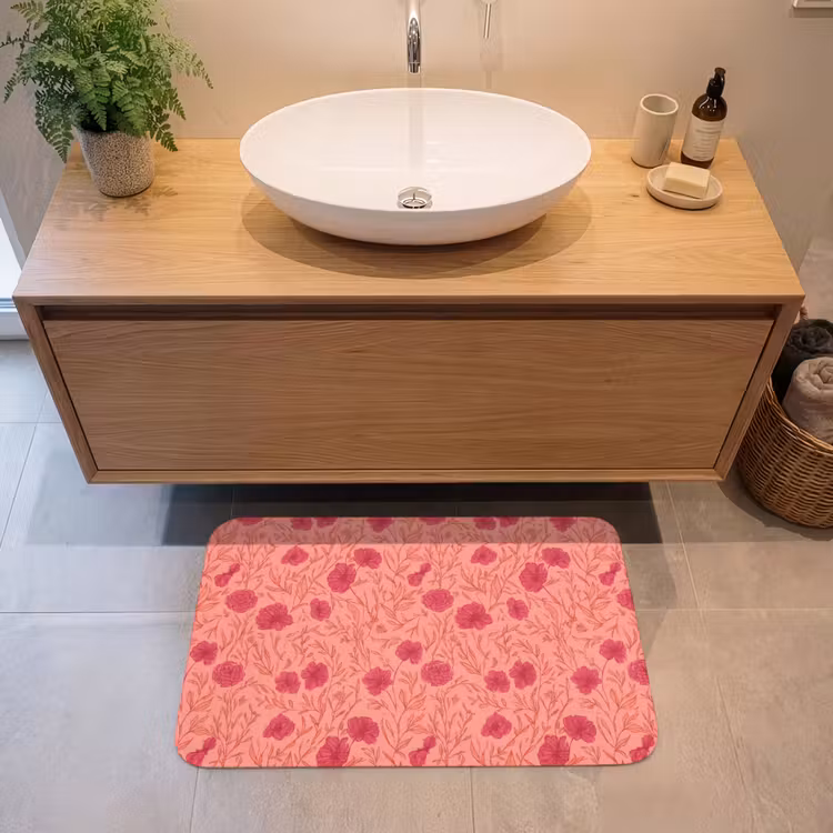 Badmat - Weidebloemen - Romantisch - Roze — 2