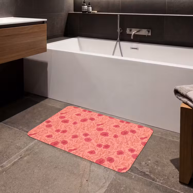 Badmat - Weidebloemen - Romantisch - Roze — 4