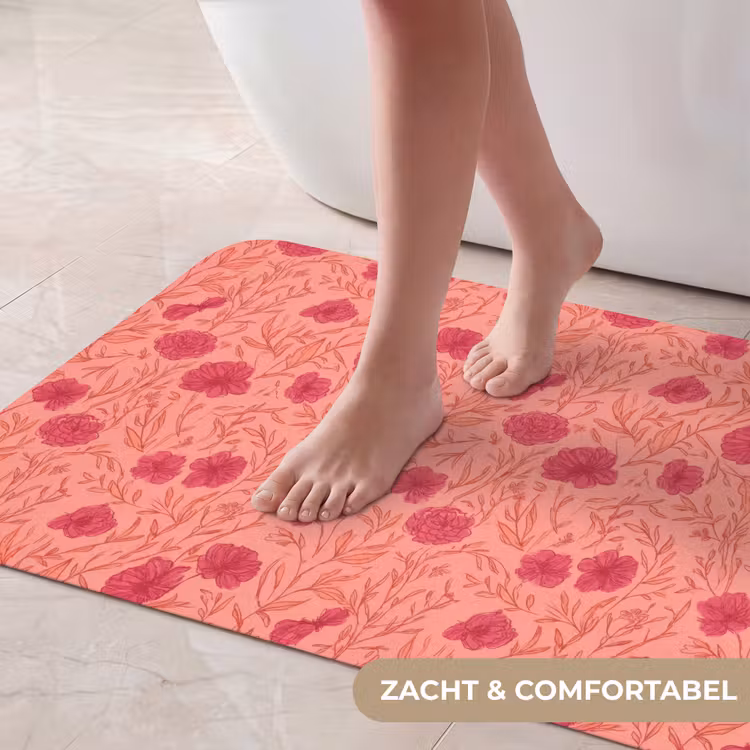 Badmat - Weidebloemen - Romantisch - Roze — 5