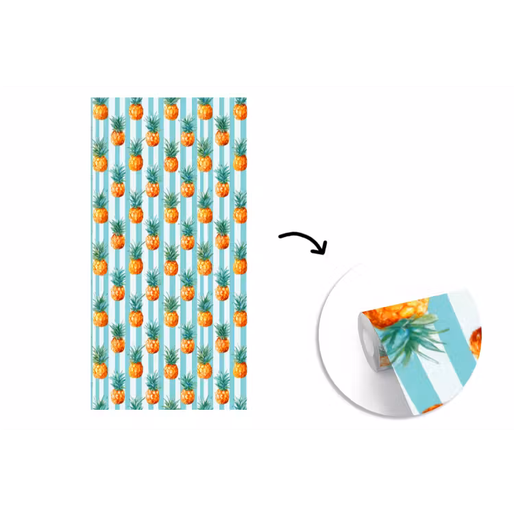 Behang - Ananas - Strepen - Groen — 1