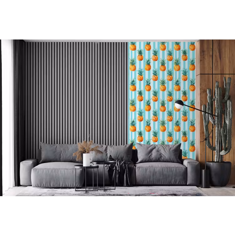 Behang - Ananas - Strepen - Groen — 2