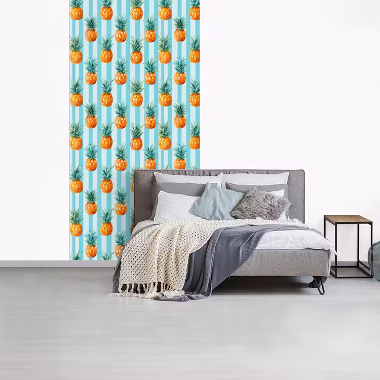 Behang - Ananas - Strepen - Groen — 4