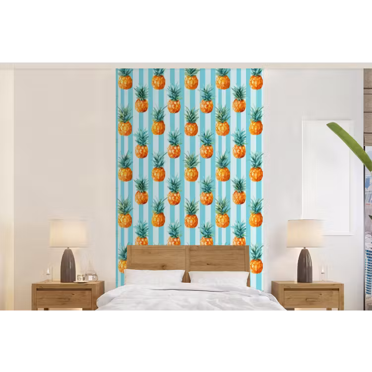 Behang - Ananas - Strepen - Groen — 5
