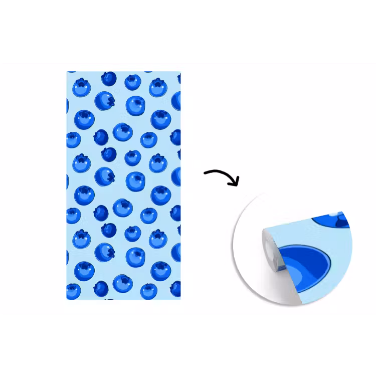 Behang - Bessen - Modern - Blauw — 1