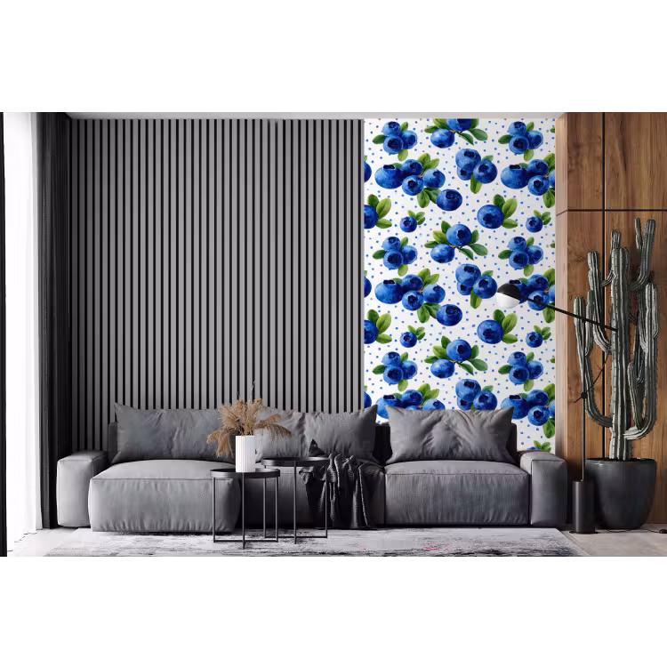 Behang - Bessen - Patroon - Blauw — 2