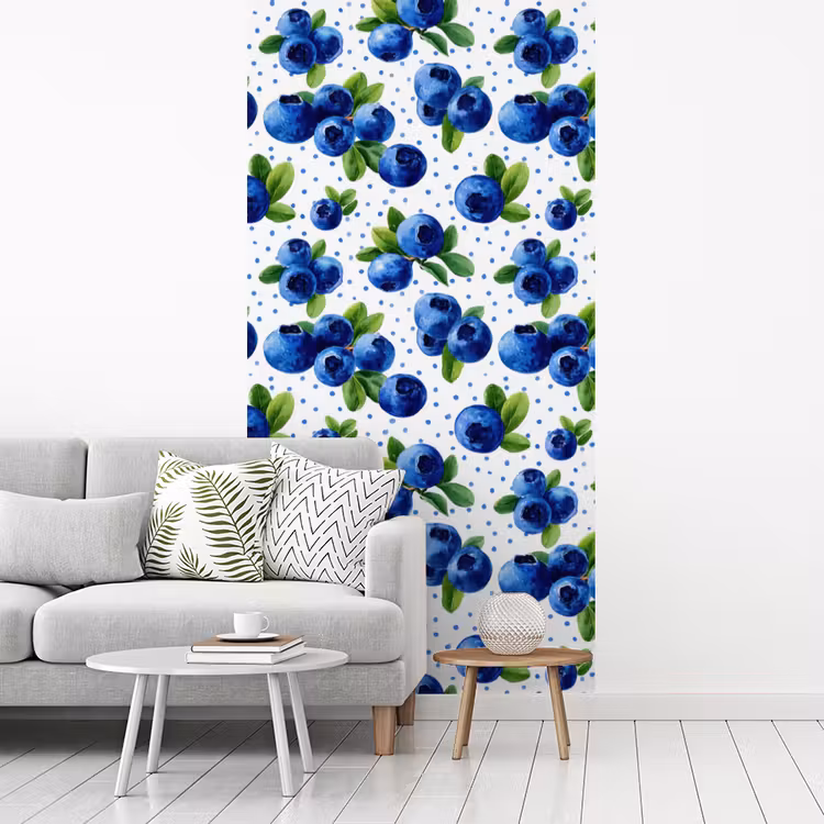 Behang - Bessen - Patroon - Blauw — 3