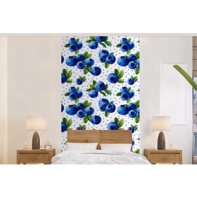 Behang - Bessen - Patroon - Blauw — 5