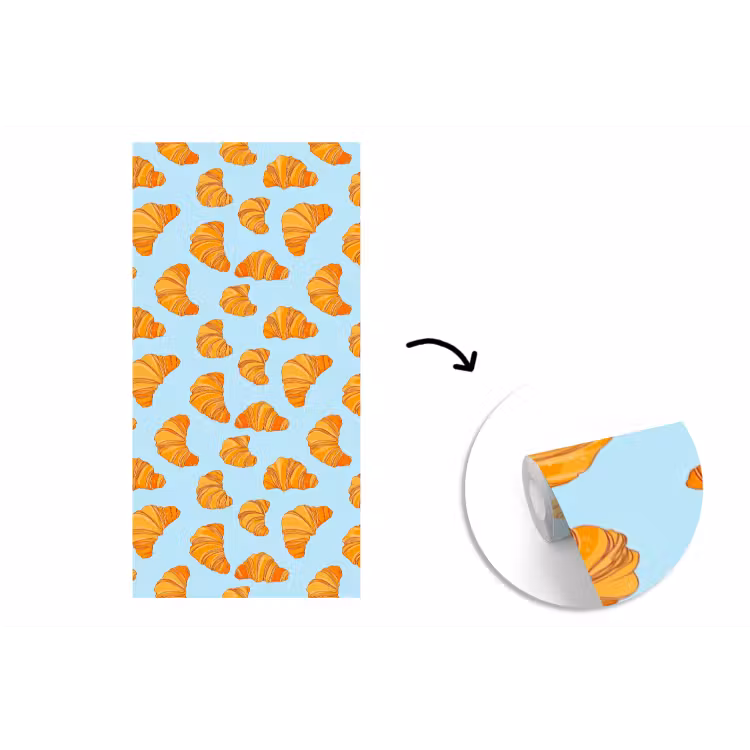 Behang - Croissant - Speels - Blauw — 1