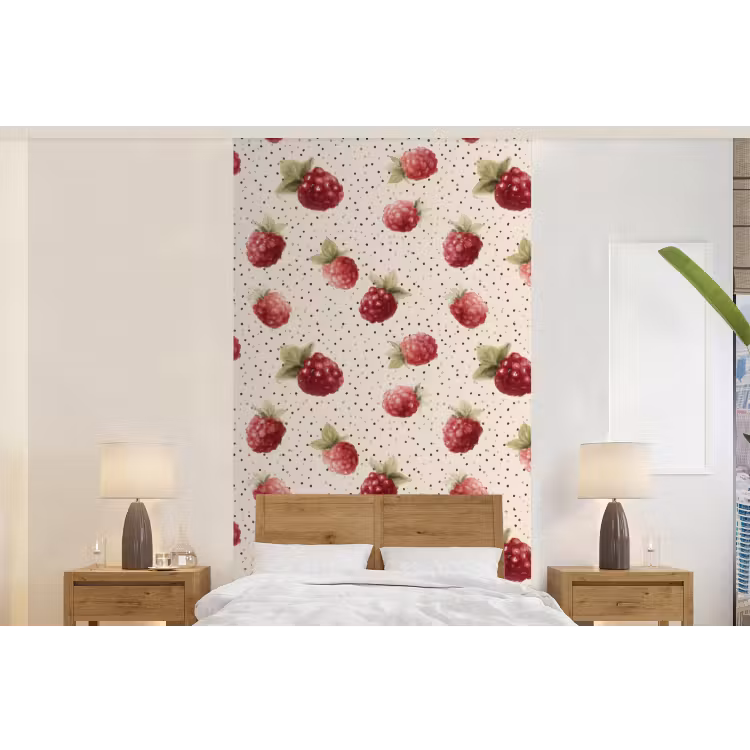 Behang - Framboos - Stippen - Rood — 5