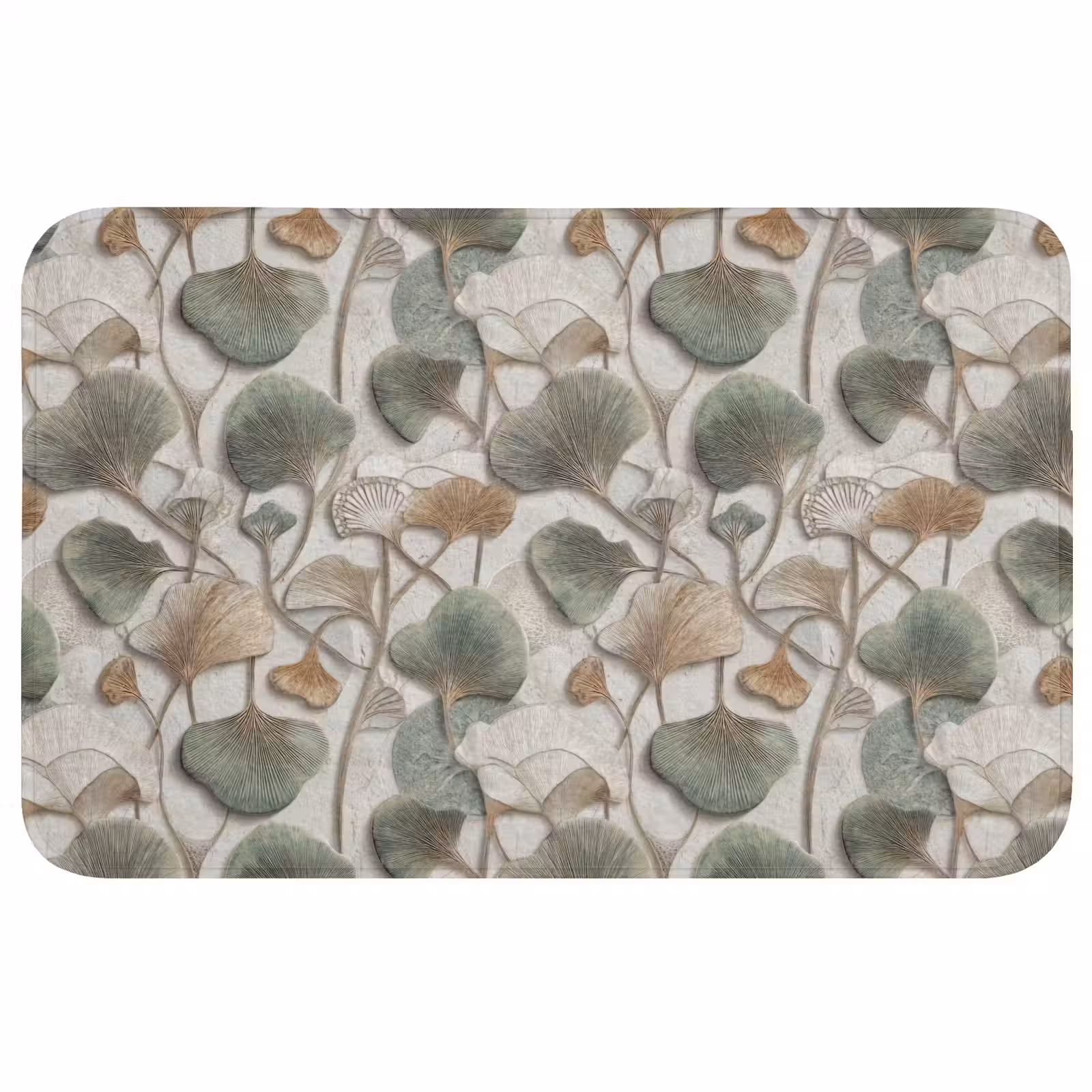 Badmat - Elegant - Bladeren - Groen — 1