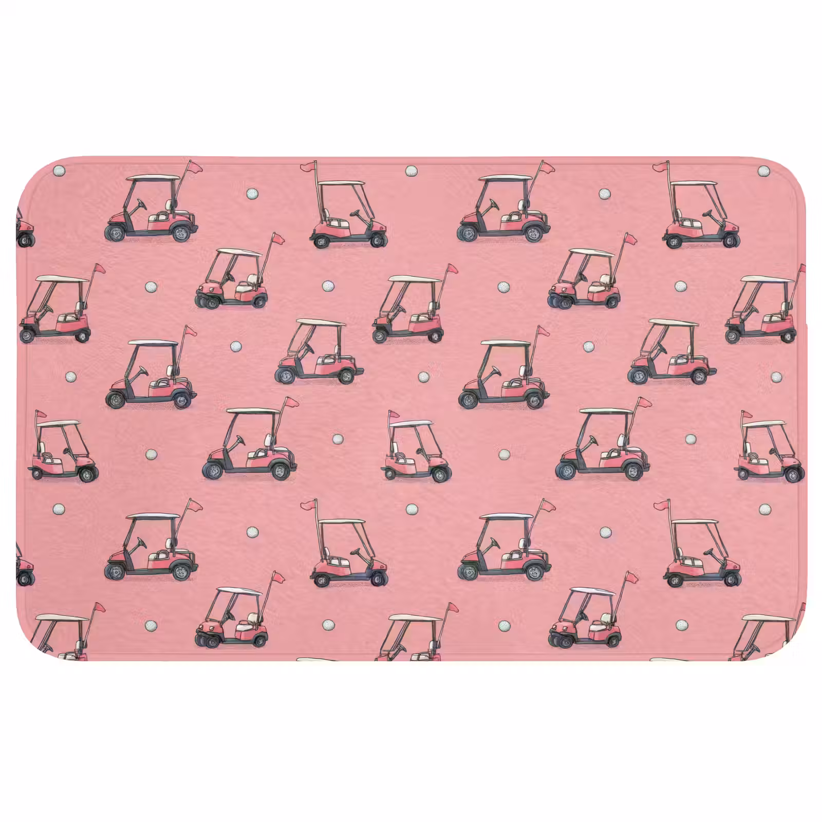 Badmat - Golfkar - Retro - Roze — 1