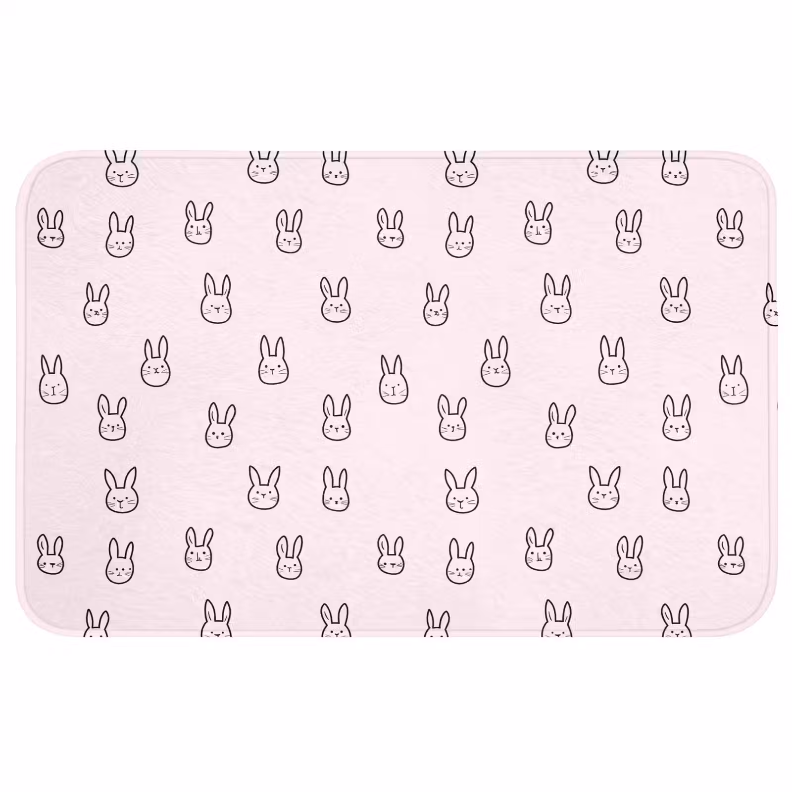 Badmat - Konijnen - Minimalistisch - Roze — 1