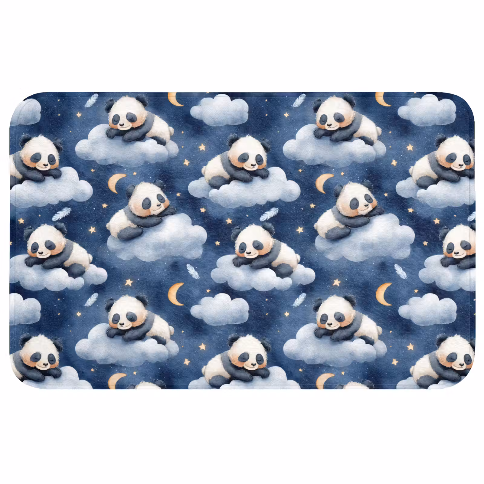 Badmat - Panda's - Slapen - Blauw — 1