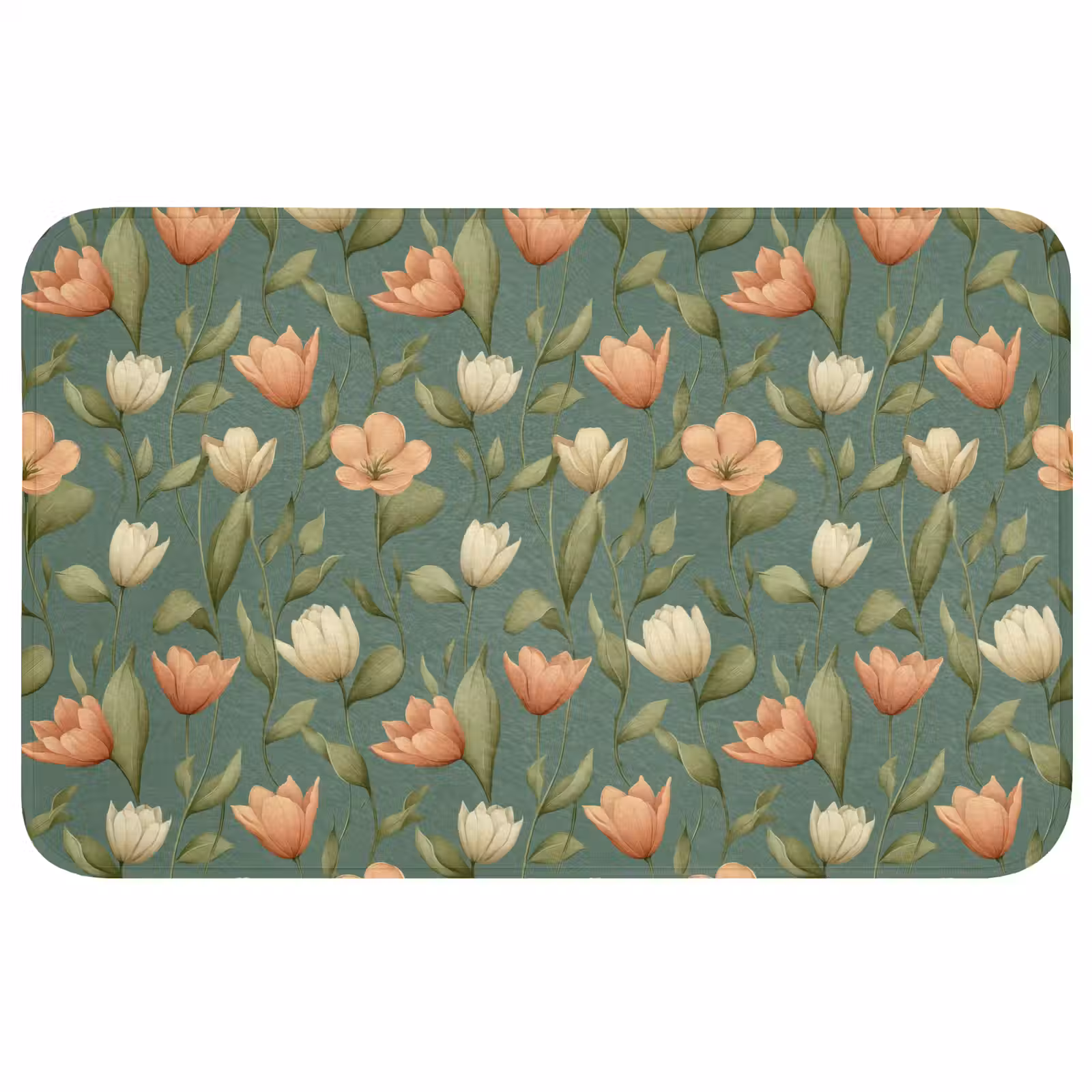 Badmat - Tulpen - Botanisch - Groen — 1