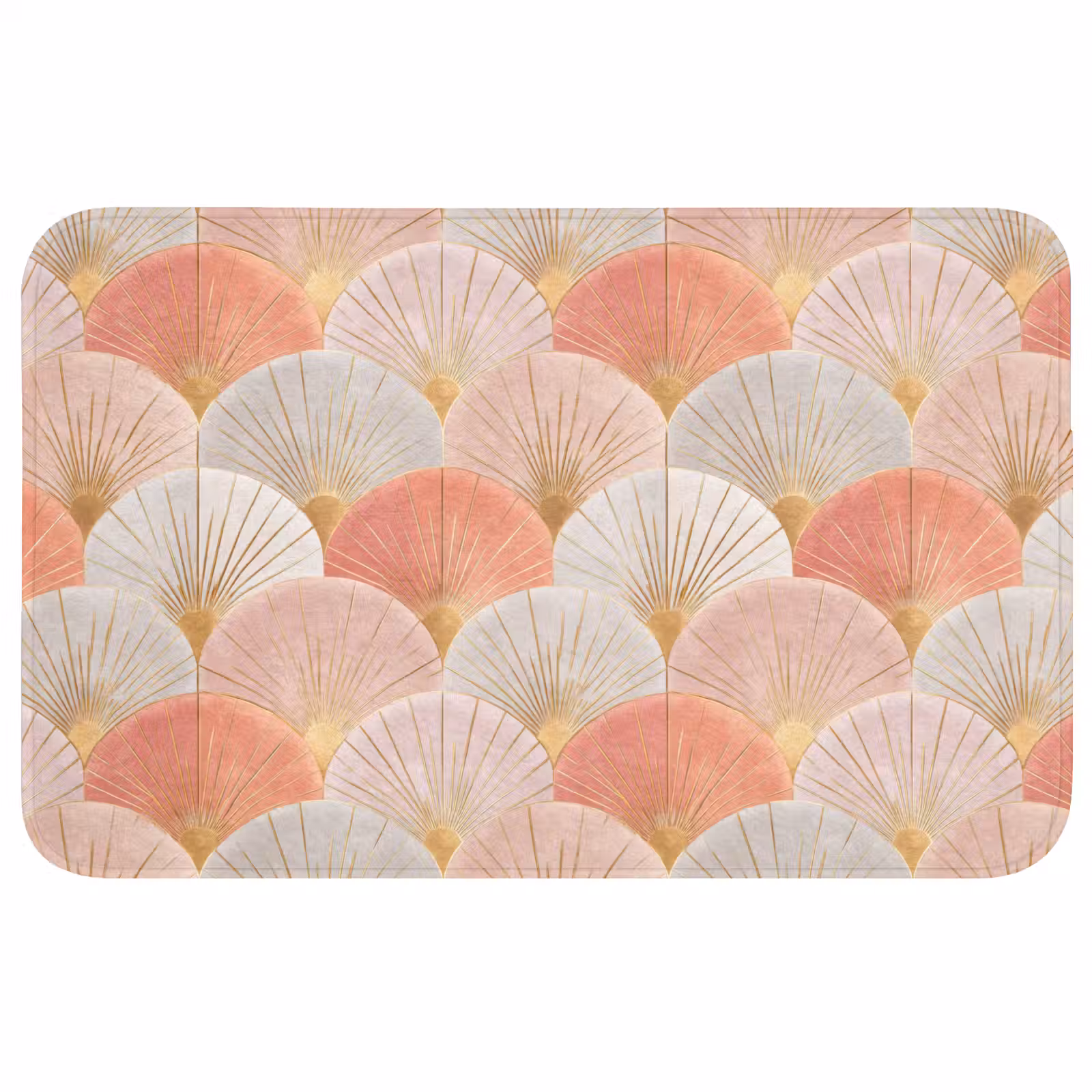 Badmat - Waaiers - Goud - Roze — 1