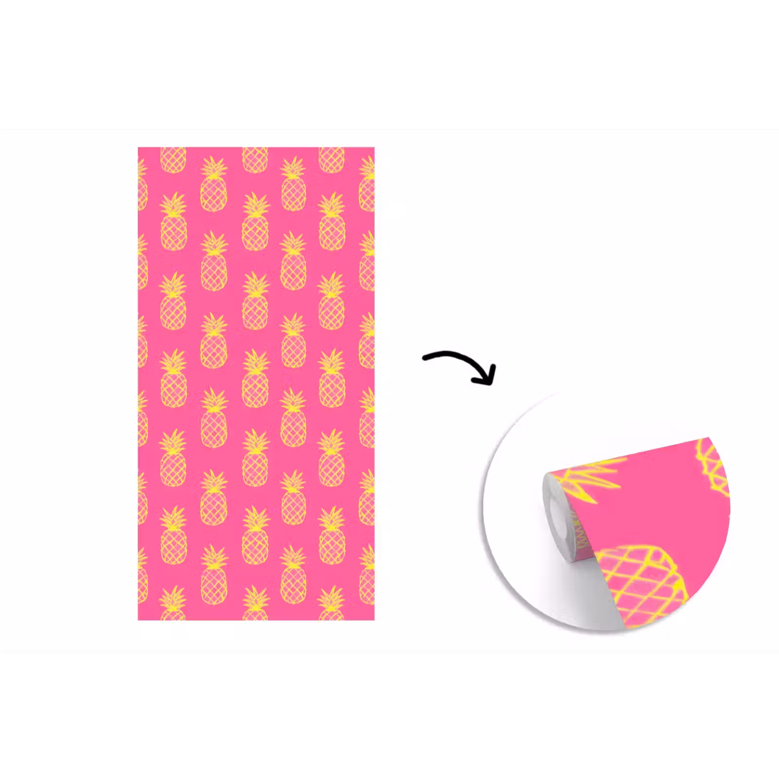 Behang - Ananas - Trendy - Roze — 1