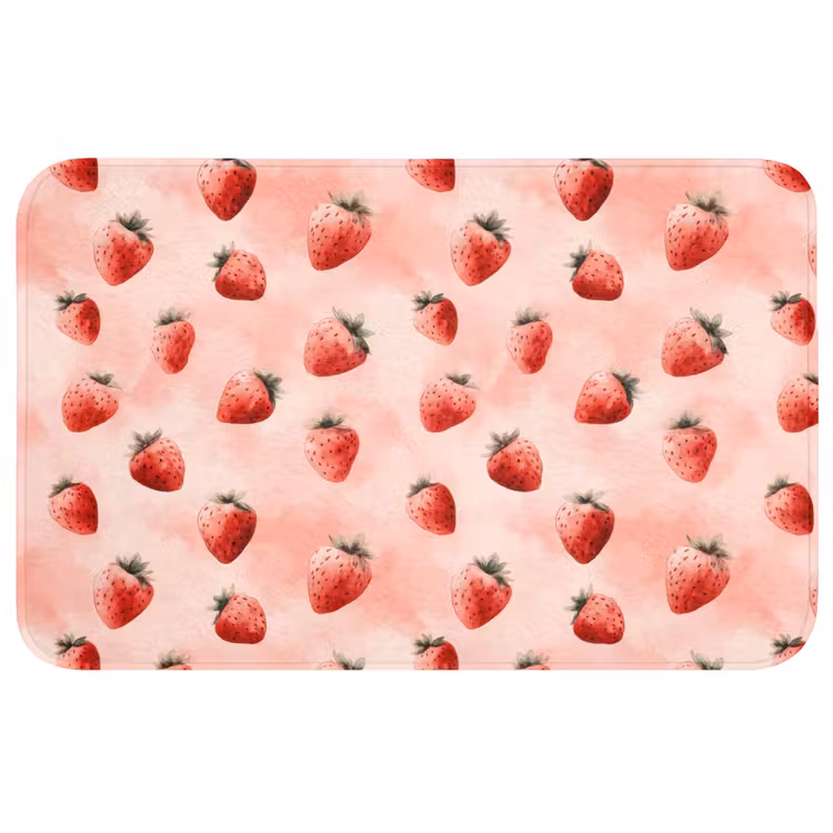 Badmat - Aardbei - Patroon - Roze — 1