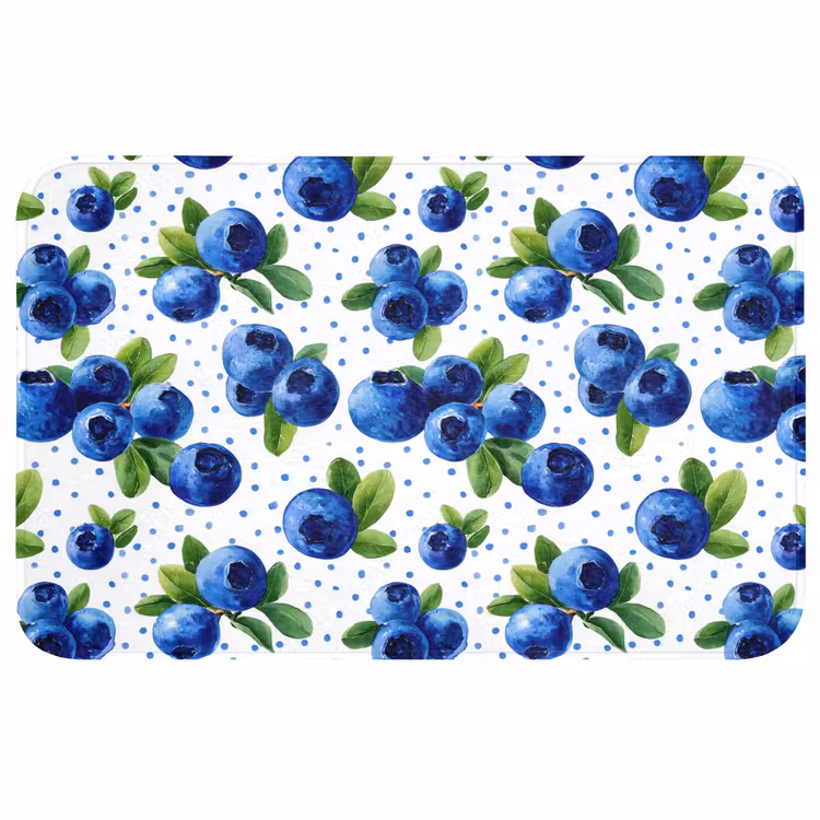 Badmat - Bessen - Patroon - Blauw — 1