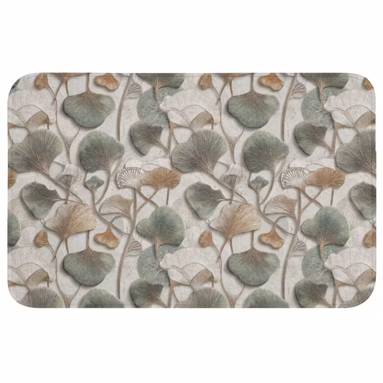 Badmat - Elegant - Bladeren - Groen — 1
