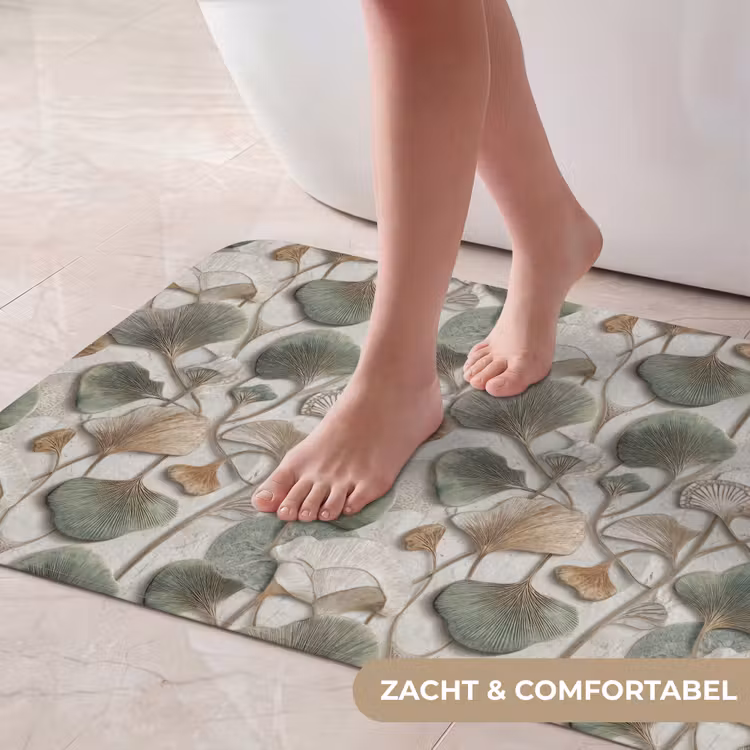 Badmat - Elegant - Bladeren - Groen — 5