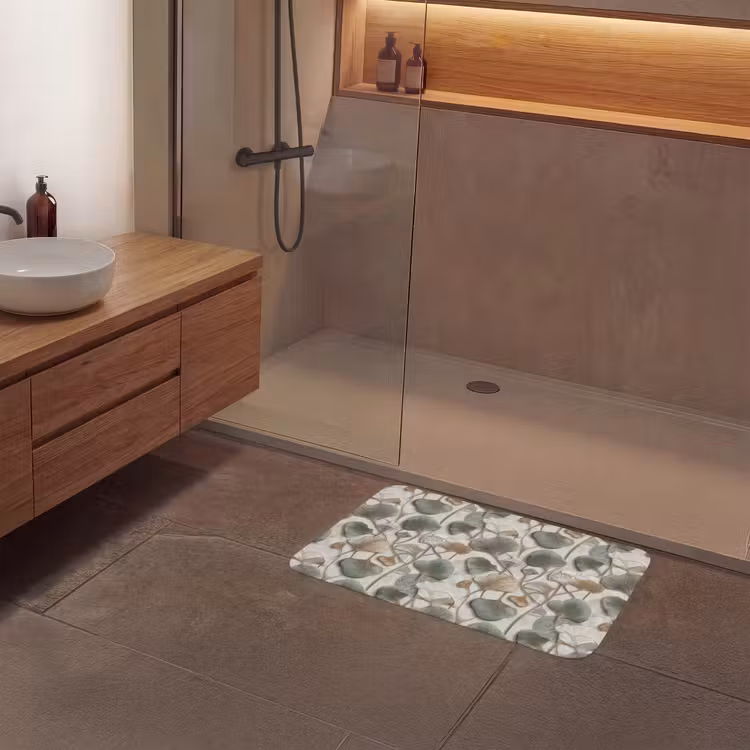 Badmat - Elegant - Bladeren - Groen — 6