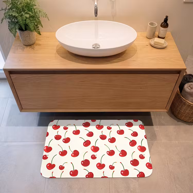 Badmat - Kersen - Minimalistisch - Rood — 2