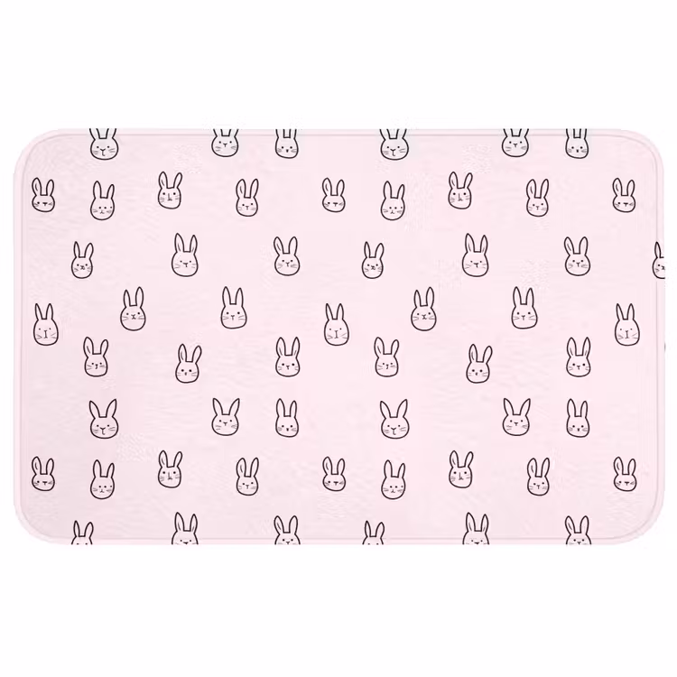 Badmat - Konijnen - Minimalistisch - Roze — 1