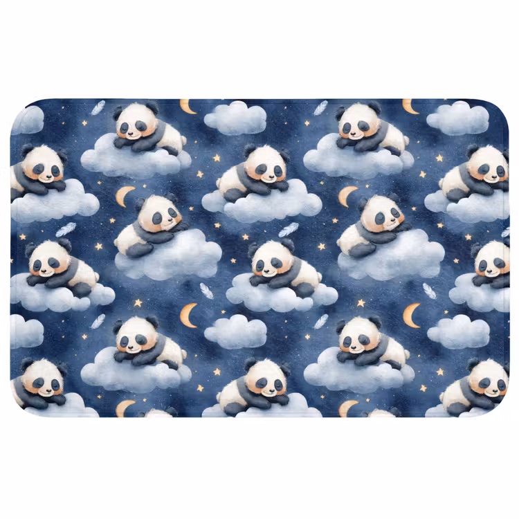 Badmat - Panda's - Slapen - Blauw — 1