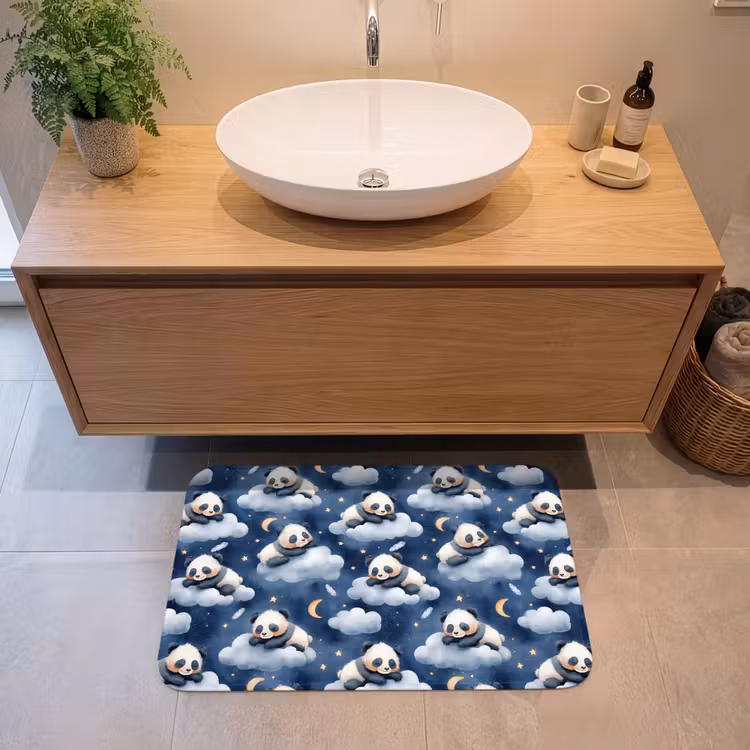Badmat - Panda's - Slapen - Blauw — 2