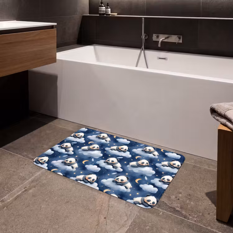 Badmat - Panda's - Slapen - Blauw — 4