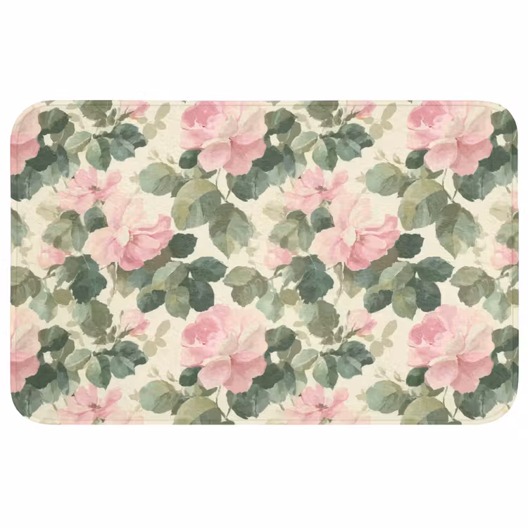 Badmat - Rozen - Botanisch - Roze — 1
