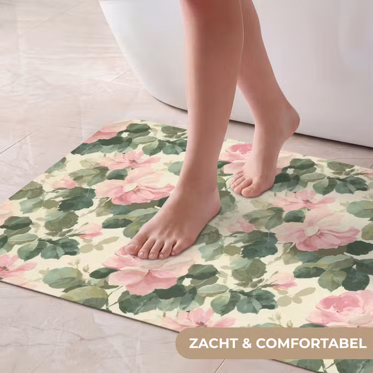 Badmat - Rozen - Botanisch - Roze — 5
