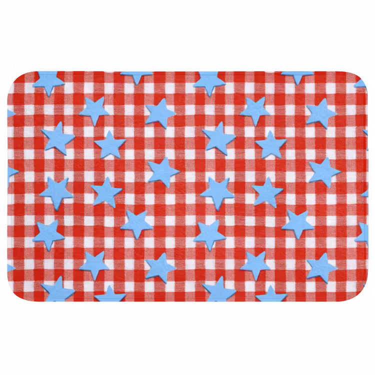 Badmat - Ruit - Sterren - Rood — 1