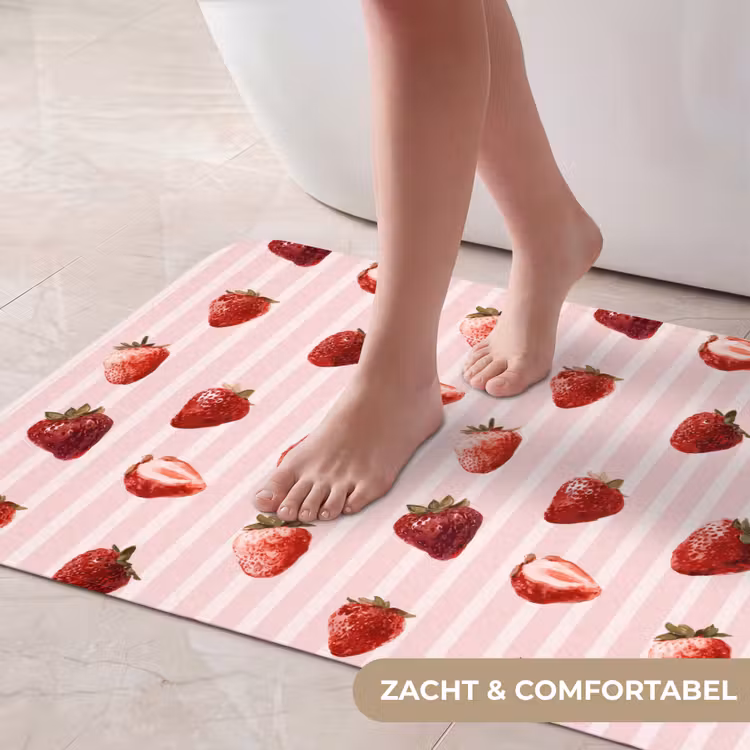 Badmat - Strepen - Aardbei - Roze — 5