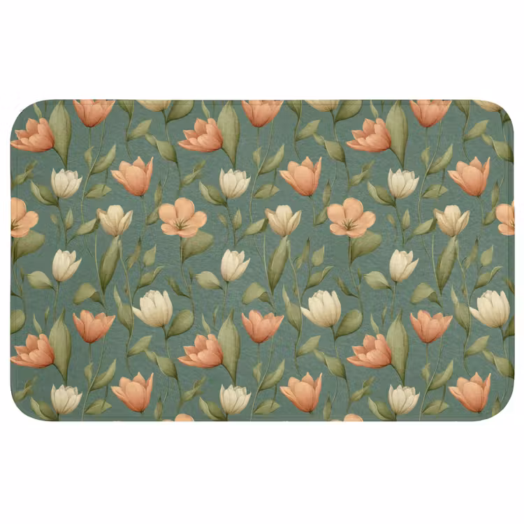 Badmat - Tulpen - Botanisch - Groen — 1