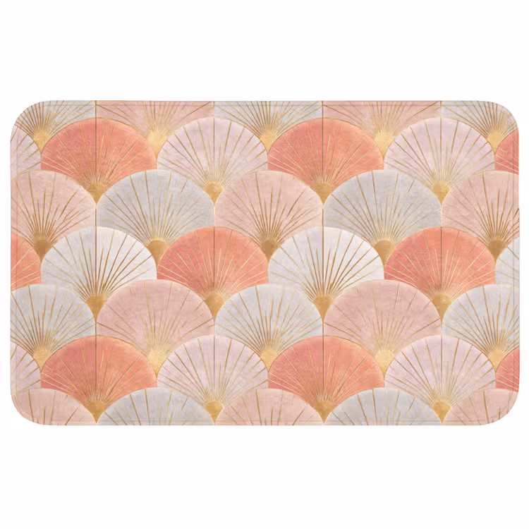 Badmat - Waaiers - Goud - Roze — 1
