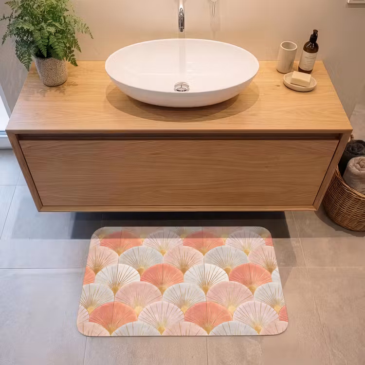 Badmat - Waaiers - Goud - Roze — 2