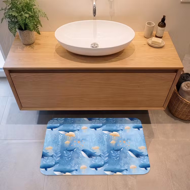 Badmat - Walvissen - Oceaan - Blauw — 2