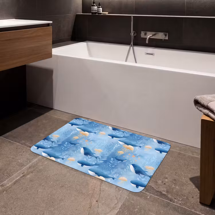 Badmat - Walvissen - Oceaan - Blauw — 4