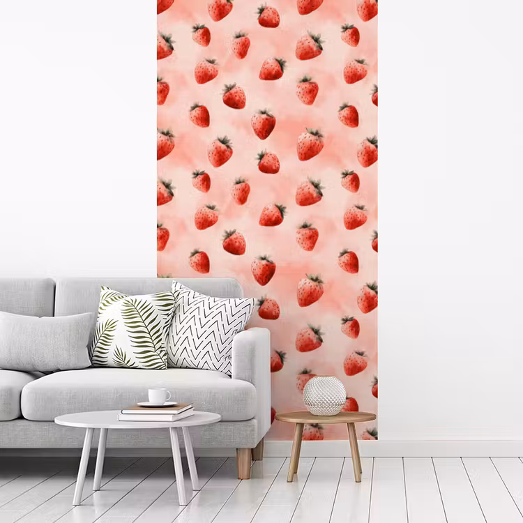 Behang - Aardbei - Patroon - Roze — 3