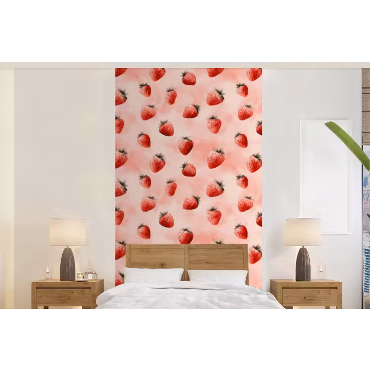 Behang - Aardbei - Patroon - Roze — 5